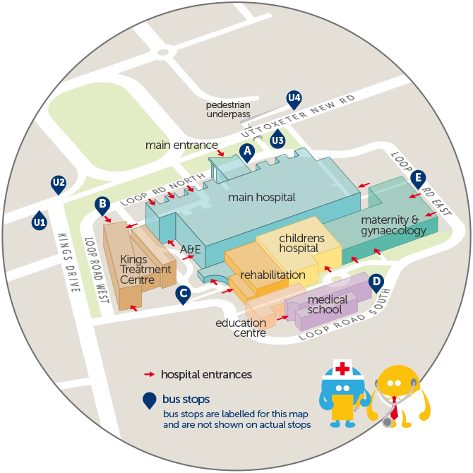 royal derby map Royal Derby Hospital Trentbarton