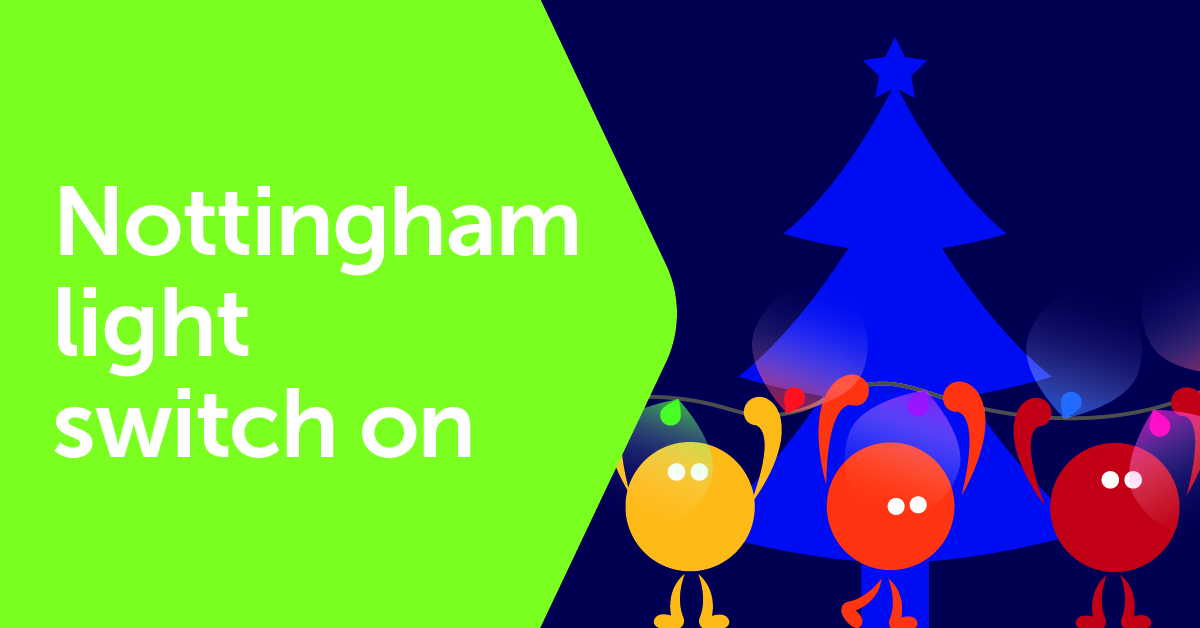 Nottingham Christmas light switch on trent barton
