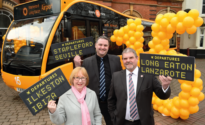 The East Midlands Airport direct my15 link will run every hour, seven days a week.
